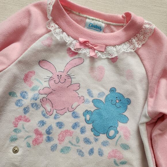 Vintage Bunny Bear PJ Top 2t - Picture 2 of 9